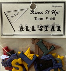 TEAM SPIRIT ALL STAR Embellishments (10pc)Dress It Up•Game•Sports •Cheer•Player