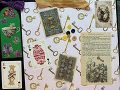 Alice in Wonderland Ephemera Lot Book Pages Playing Cards Some VTG 130 pieces