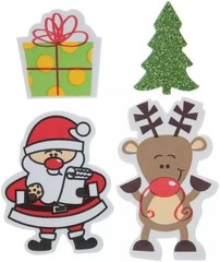Christmas Santa & Friends Foam Stickers – Santa, Reindeer, Present & Tree -180pc