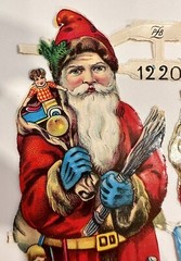 PZB German DieCuts Santa Claus/Kris Kringle Pair Victorian Figures Lot Of 5 Sets