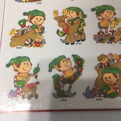 Vintage Christmas stickers elves elf Santa helper still in original package
