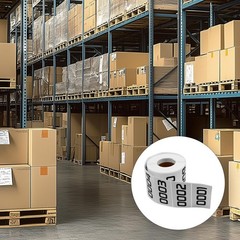 Self-Adhesive Number Stickers 3″x1.5″ for Inventory, Organizing & Storage (0001-