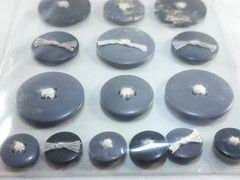 Sticko Black Gray Button Ups 3D Sticker Buttons Thread Assorted Sizes 2008 NOS