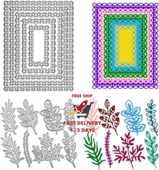 Troqueles de corte de metal con forma de planta de hoja, rectangulares