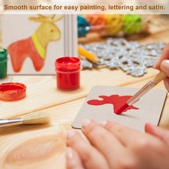 Fuyit Unfinished Wood Pieces, 50Pcs 3 x 3 Inch Blank Natural Wood Square Wood…