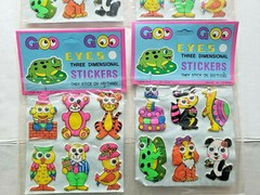 Vintage 1979 Goo Goo Eyes Puffy Stickers Display of 4 Sealed New Old Stock