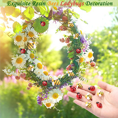 60 Pcs Tiny Resin Bees Ladybugs Decor, Including 30 Pcs Bumble Bee Embellishment