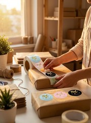 Round Gold Foil Labels for Small Business