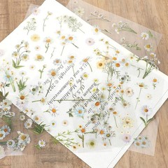 6 Pcs Clear Daisy Stickers, Waterproof Floral Vinyl Art Decals for Crafts