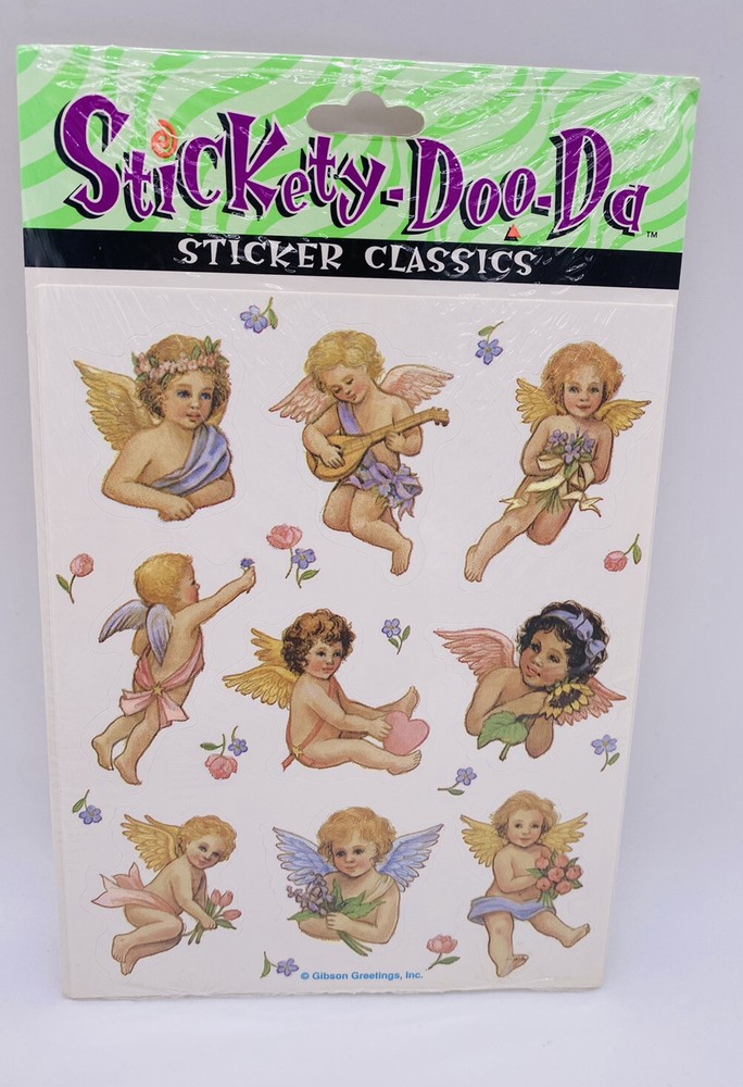Vintage American Greetings Stickety Doo Da Cherub Angels Stickers 2 Sheets New