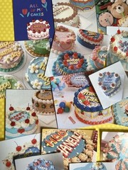 Set of 24 Blue Sky Buttercream Birthday Cake Stickers Scrapbooking Card Making
