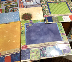 Scrapbooking Christmas 12 x 12 Paper Lot 121 Total +Extra Unopened Packs, Loose