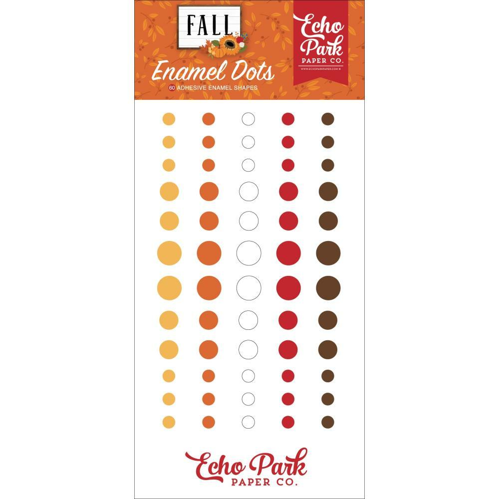 Crafts Enamel Dots EP Fall Colors Orange White Brown Red Sticky Back