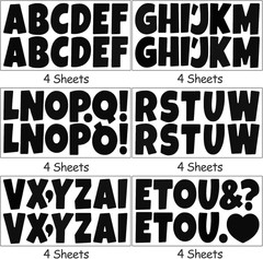 288 Pcs Bulletin Board Letters 24 Sheets 2.5 Inch Self Adhesive Vinyl Alphabet S