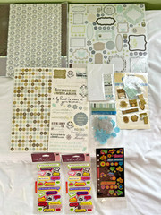 Lot Various Scrapbook Paper Sheets, Stickers, Jewels, Quotes – NEW