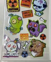 Sticko Animal Zombies Stickers EK Success 2013 Halloween Creatures 14PC Sealed