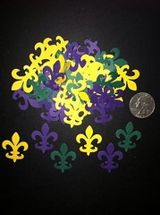 50 MARTHA STEWART MARDI GRAS FLEUR DE LIS DIE CUTS PUNCHES GREEN YELLOW PURPLE