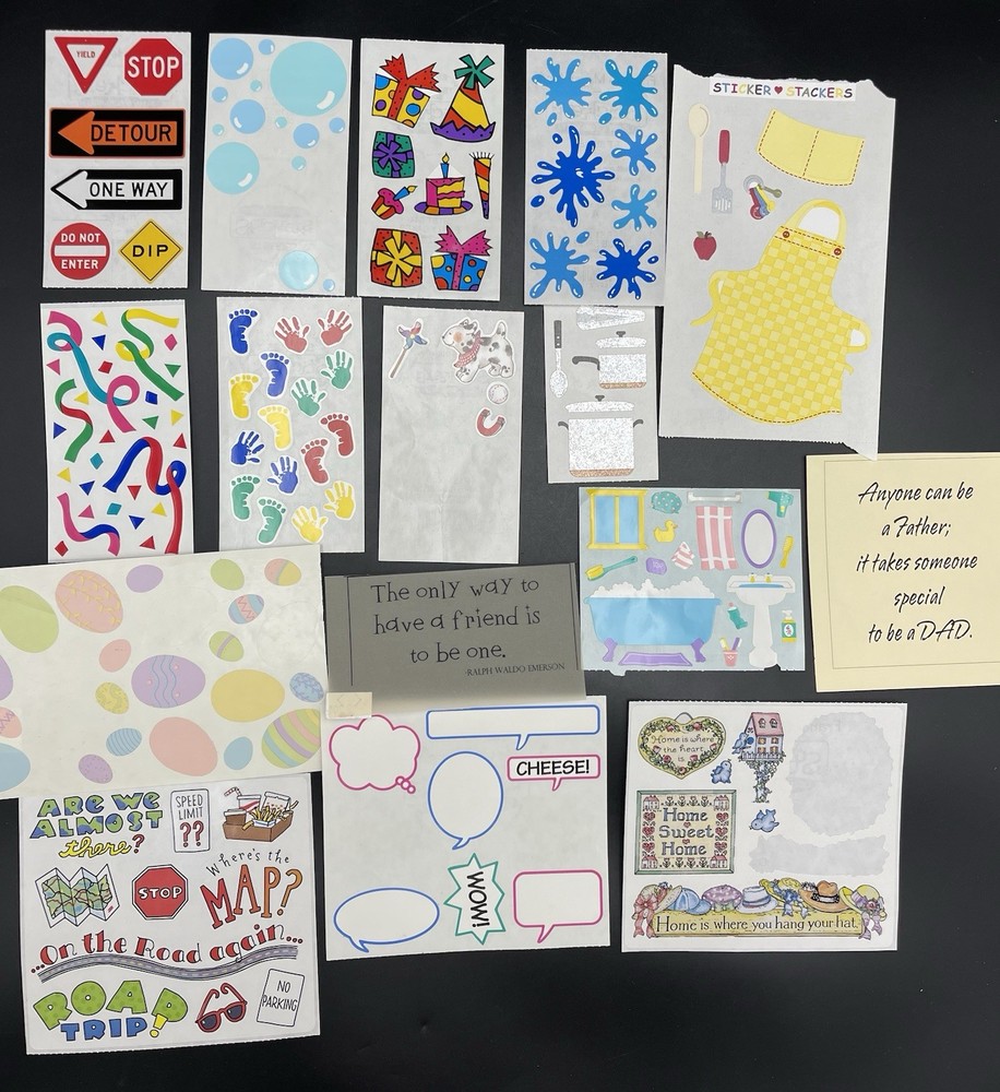 Lot Of Scrapbooking Crafting Stickers 24 Several Loose Sheets New
