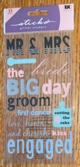 Sticko The Big Day WEDDING Mr & Mrs Groom Bride 1st Dance Kiss Cutting Cake Love