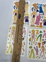 Vtg American Greeting Girls Sticker Activity Sheet Paper Doll/Dress Up 6 Sheets