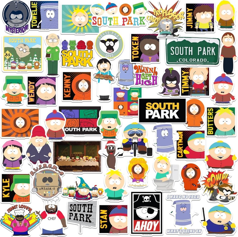 SOUTH PARK VARIETY DIE CUT VINYL 50 CT STICKER PACK
