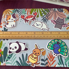 50 Cute Animal Stickers Random Laptop Water Bottle Skateboard Craft Large size