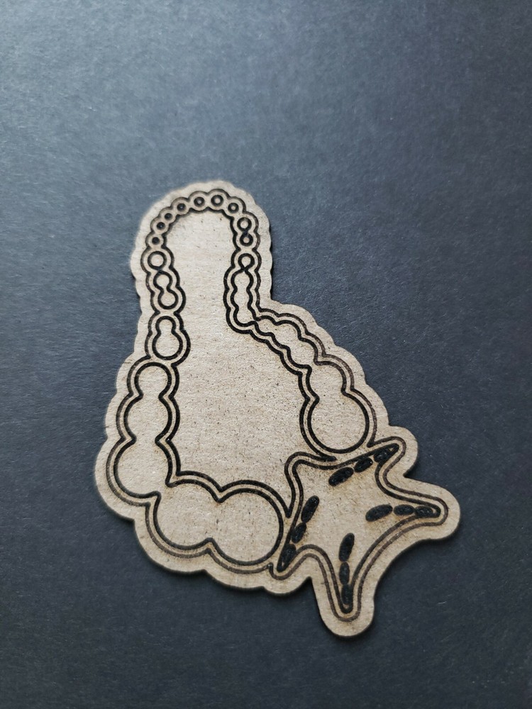 Chipboard Scrapbooking laser scored & cut die cut embellishment Mermaid necklace