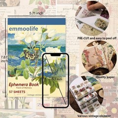 537pcs Vintage Washi Stickers and Papers for Scrapbooking, 537 PCS, Green