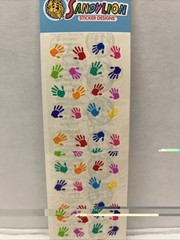 Sandylion Handprint Mini Multicolor Stickers Mylar PMY334