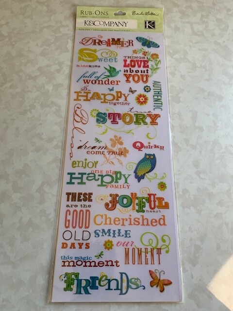 K&COMPANY BRENDA WALTON RUB-ONS MIRA WORDS 27 PCS
