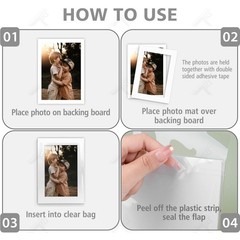 , Pack of 50 White Pre-Cut 5×7 Picture Mat for 4×6 Photo with White Core Beve…