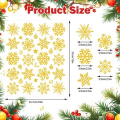 Fancy Land Christmas Envelope Seal Stickers Glitter Snowflake Sticker Xmas Go…