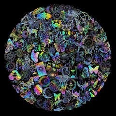 300Pcs Holographic Stickers, Waterproof Colorful Butterfly and Magic World Resin