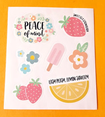 cute floral fruit sticker module
