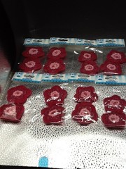 12 Packs Offray Stylish Accents Beaded Crochet Hot Pink Flower Fiber Paper Pink