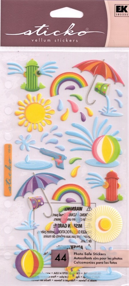 Vintage Sticko Vellum stickers SUMMER SPLASH theme 59892 FAST FREE shipping!