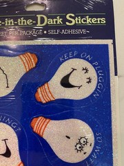 Vintage 80s Stickers Hallmark Dazzle In The Dark Glitter Glow In The Dark Sealed