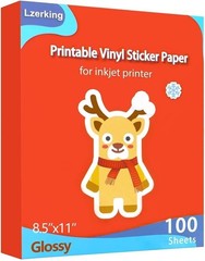 8.5×11 Glossy White Vinyl Sticker Sheets – 100 Pack for Small Business Branding
