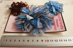 TEAL BLUE & BROWN Fabric Lace Organza Mix – 3 Floral Flower Pk 70-95mm NJC V4 C