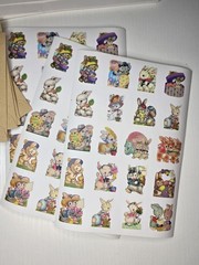 Easter Bunny Stickers+ 20 Envelopes(10 White, 10 Brown) +20 Cards