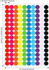 Assorted Neon Circle Stickers – 8400 Count 3/4 Inch for Office & Family Projects