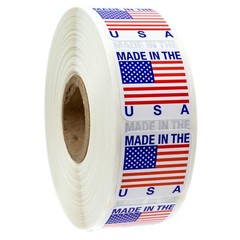 1×1 USA Stickers – 1000 Pack American Made Labels for Small Business Packaging