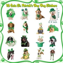 St. Patrick’s Day Sticker Rolls – 1000PCS Irish Shamrock Holiday Dog Stickers…