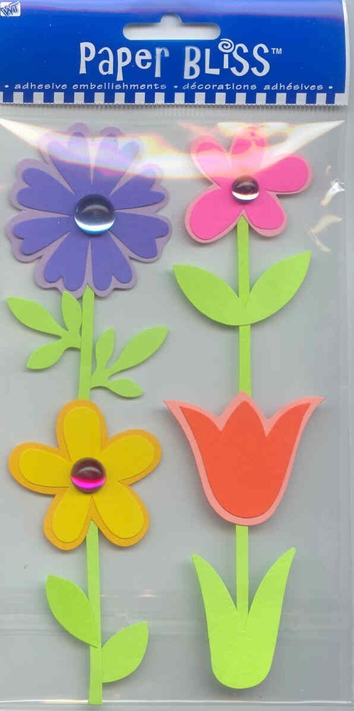 Vintage Paper Bliss SPRING FLOWERS Theme 3-D stickers 92333 Fast FREE Ship!