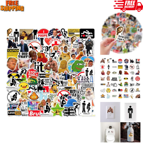 105pcs Funny Stickers for Adults, Prank Meme (Dirty) Large Sticker Pack for B…