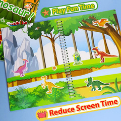 Reusable Sticker Book for Kids 1-3, Jelly Sticker Books for Toddlers 2-4 Years,