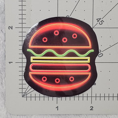 Neon Burger Sticker Black Red Green Die Cut Food Decal Laptop Tumbler