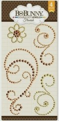 Swirl Swirls Flourishes Bronze Flourish Crystal Bling Jewels BoBunny Stickers
