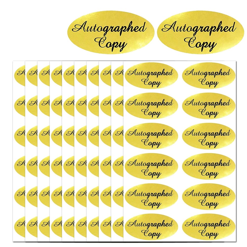 1008 Pcs Autographed Copy Stickers 1×2 Inch Oval Autographed Copy Stickers