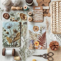 23 Sheets Vintage Flowers Texture Scrapbook Paper Journal Album Decorative Craft